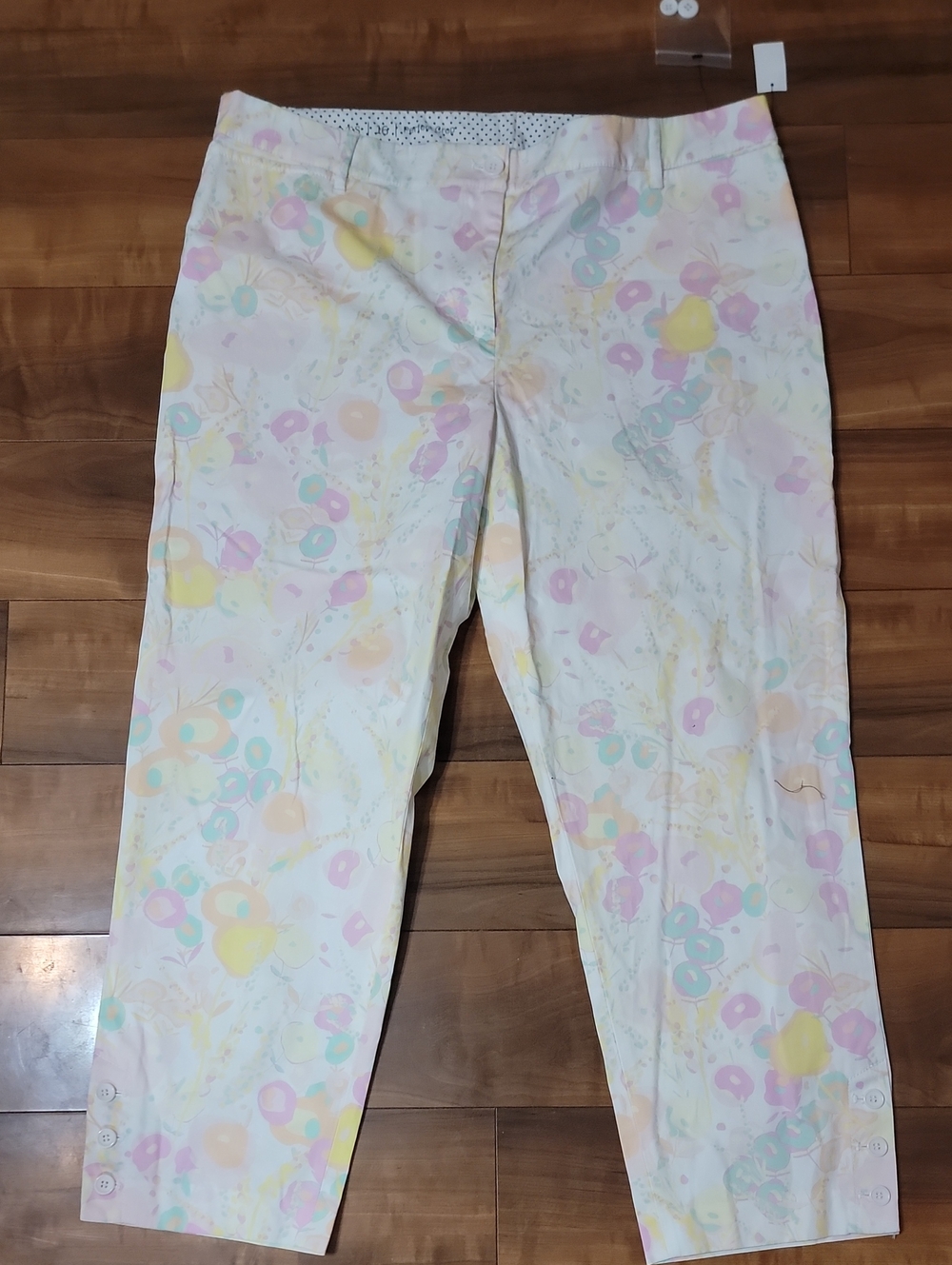Talbots Pastel Floral Crop Pants in Pink, Yellow & Mint